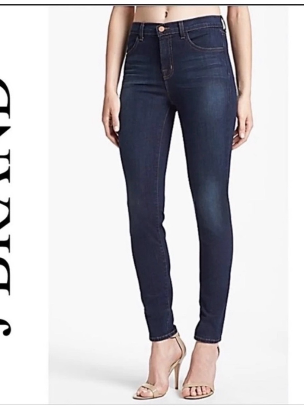 J Brand Dark Indigo “Veruca” High-Rise Skinny Jeans - Women